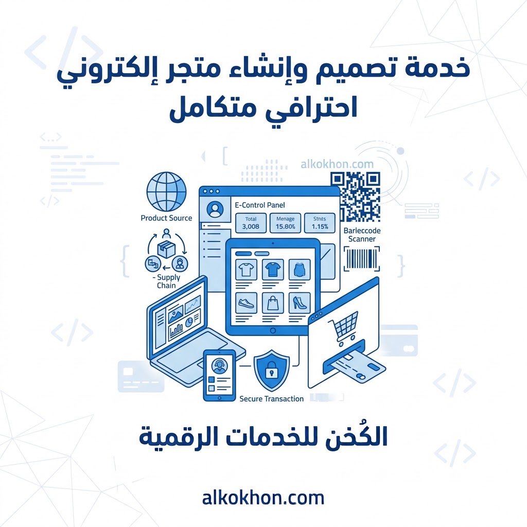 خدمة تصميم وإنشاء متجر إلكتروني احترافي متكامل
